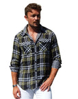 Vintage Laundry - "MICHAEL" Cotton Linen Plaid Shirt
