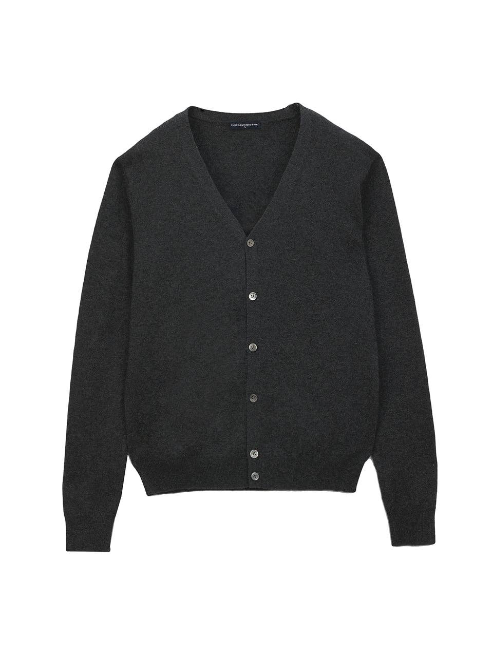 PURE CASHMERE NYC - "V Neck Cardigan" in Graphite