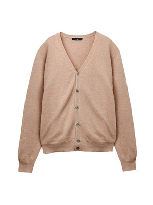 PURE CASHMERE NYC - "Men's V Neck Cardigan" in Camel