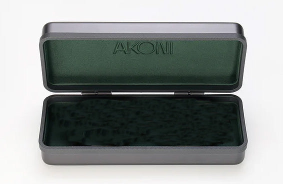 AKONI - "ATLANTIS" Sunglasses in Antique Gold with Brushed 12k Gold - Crystal Sand and Dark Brown Lenses