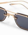 AKONI - "JURA" in 12k Gold Frames with Crystal Black accents and Dark Grey Lenses