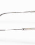 AKONI - "PATHFINDER" Sunglasses in Brushed Silver w/Black Rhodium and Dusty Blue Gradient Lenses