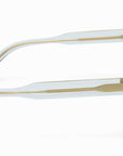 AKONI - "PHOENIX" in Crystal Clear Frames with Brushed 12k Gold w/Machine Silver Accents and Dusty Blue Lenses