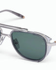 AKONI - "SPITZER" - with Brushed Shiny Palladium Frames and Deep Emerald Green Lenses