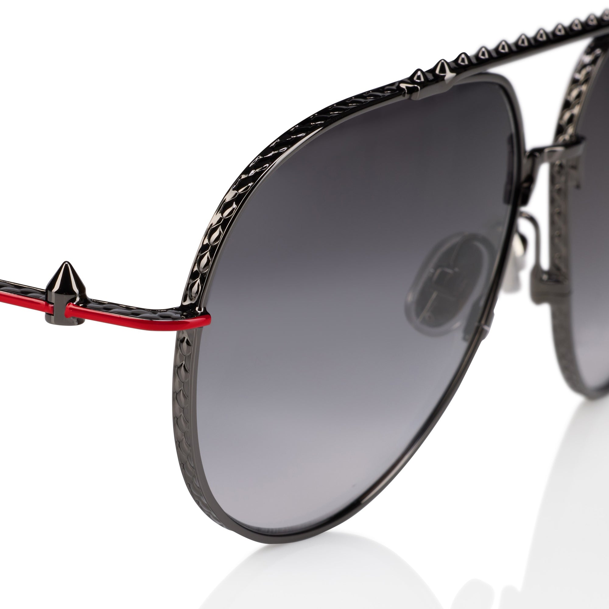 Christian Louboutin - "GREGGO" Sunglasses w/Gunmetal metal frame and Gradient Smoke lenses - LB0029 08B
