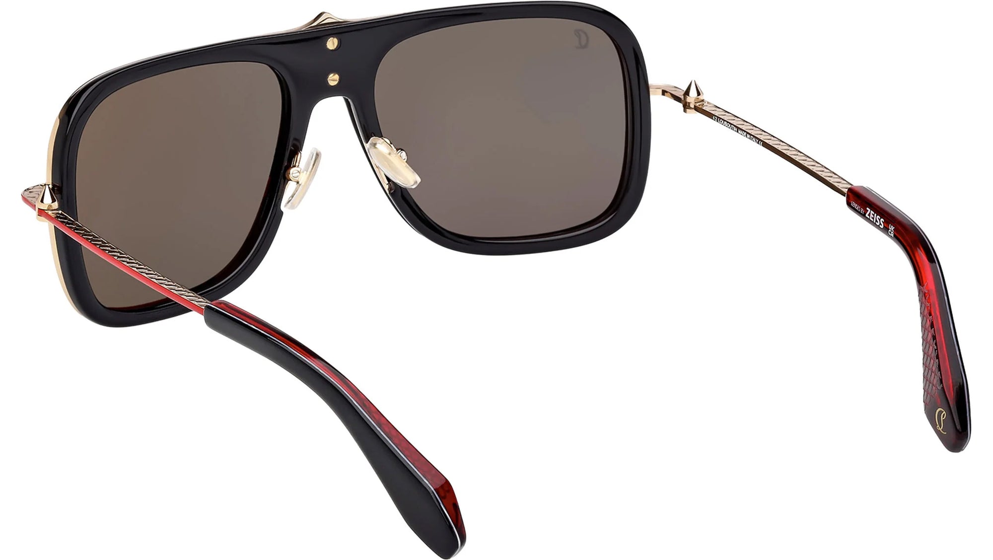 Christian Louboutin - "GREGGO" in Shiny Black Metal with Pale Gold and Red Details