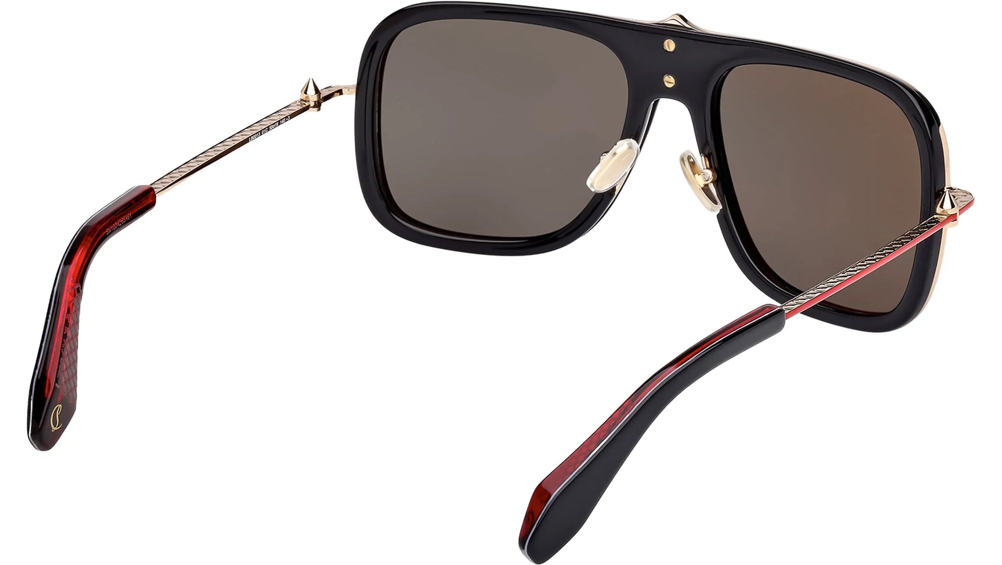 Christian Louboutin - "GREGGO" in Shiny Black Metal with Pale Gold and Red Details