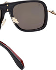 Christian Louboutin - "GREGGO" in Shiny Black Metal with Pale Gold and Red Details