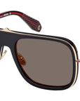 Christian Louboutin - "GREGGO" in Shiny Black Metal with Pale Gold and Red Details