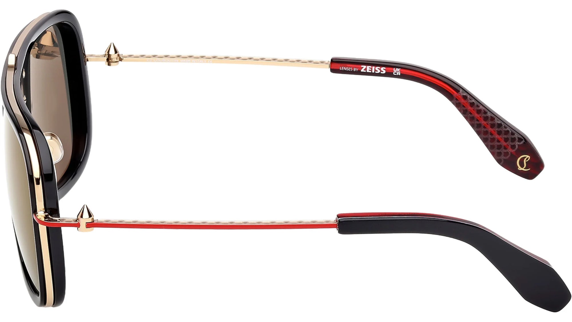 Christian Louboutin - "GREGGO" in Shiny Black Metal with Pale Gold and Red Details