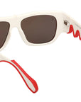 Christian Louboutin - "LOUBISHARK" Sunglasses in White and Red - LB0016 57mm