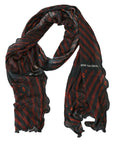 C’N’C Costume National - “STRETTA" Scarf in Burgundy and Black