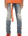 CULT of INDIVIDUALITY - "CULT" Canvas Long Belt in Orange