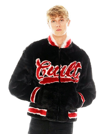 CULT OF INDIVIDUALITY - "VARSITY" Faux Fur Jacket