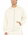 CULT OF INDIVIDUALITY - “ZAK" Hooded Zip Sweatshirt in Winter White