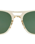 Garrett Leight - "DOC" Sunglasses with Champagne Frames and Semi-Flat Emerald Lenses