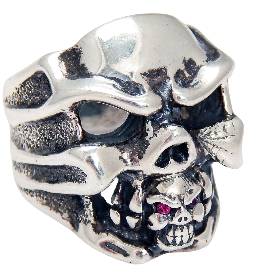 DOUBLE CROSS by Travis Walker - "CHOMPS SKULL" Ring with Small Chomps