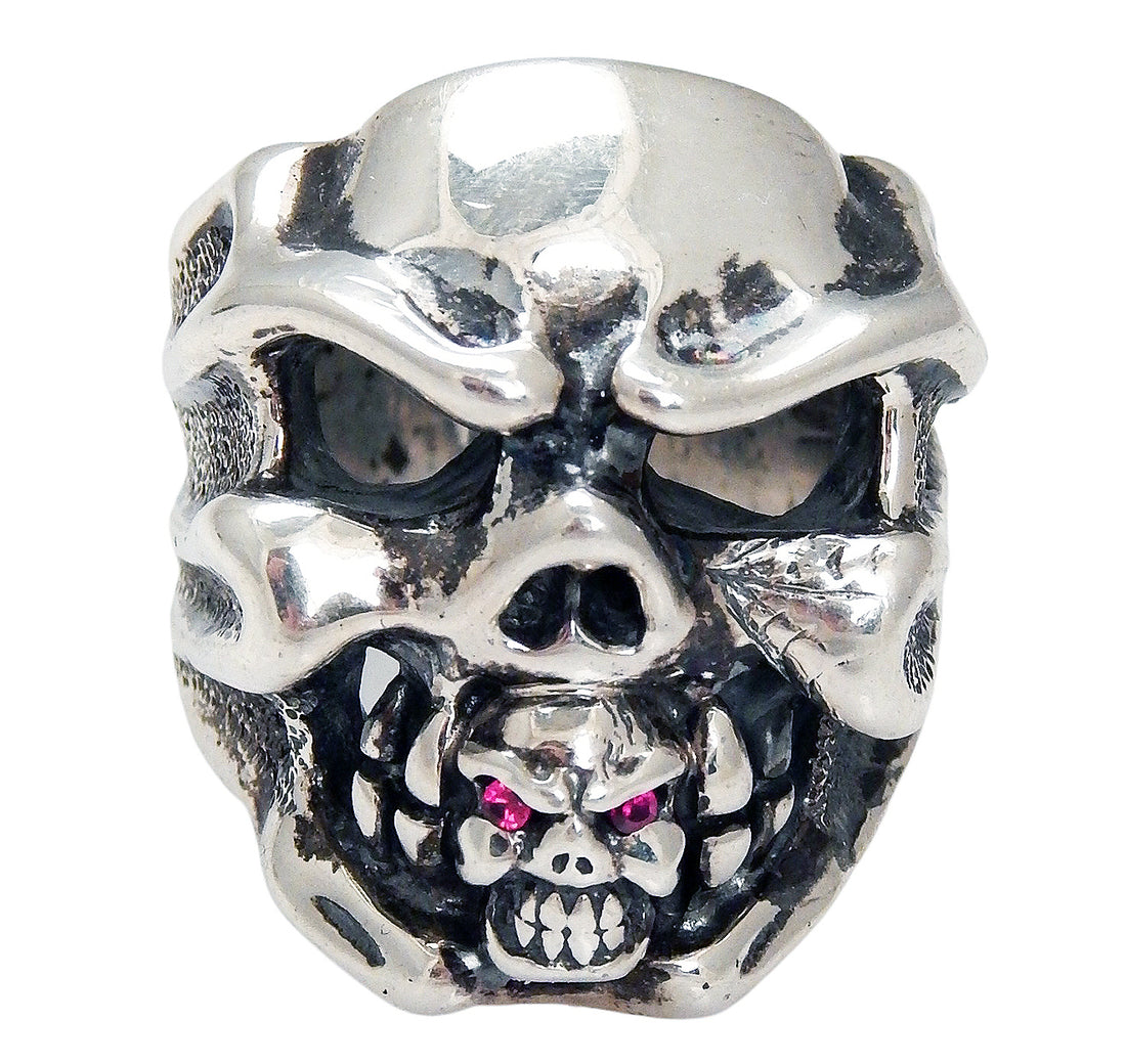 DOUBLE CROSS by Travis Walker - "CHOMPS SKULL" Ring with Small Chomps