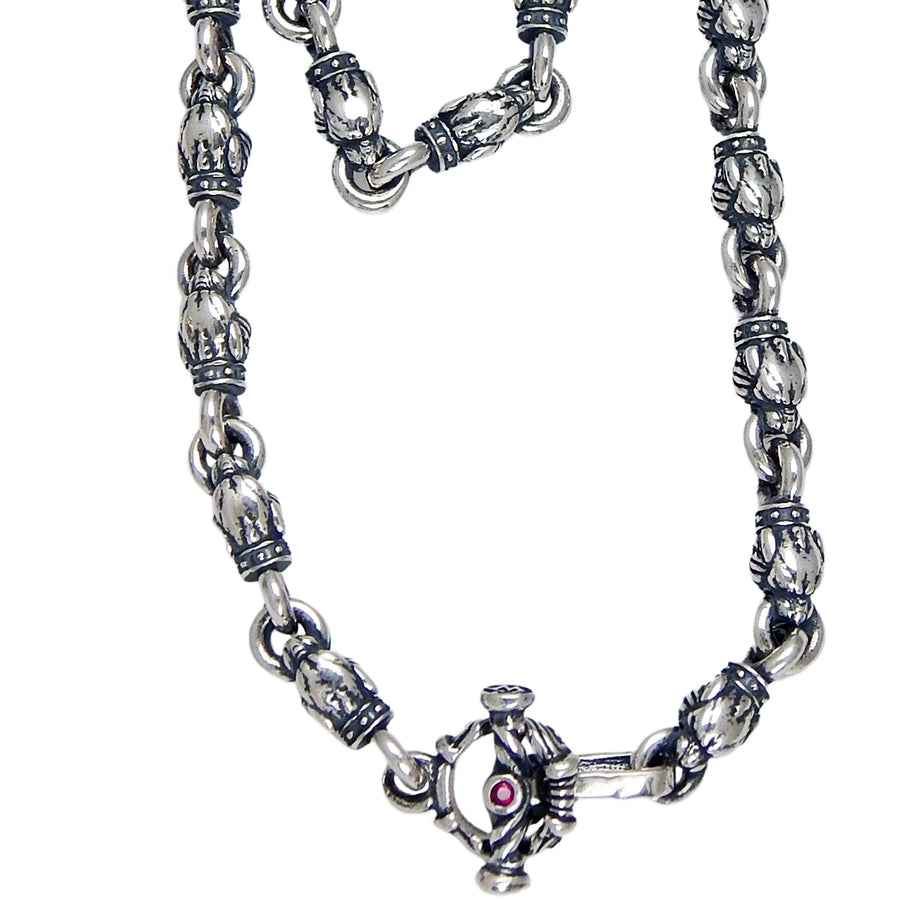Double Cross by Travis Walker – Saber Tooth Tiger Link Necklace