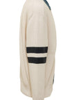 DSquared2 - "DENIM MIX CARDIGAN" in Off-White Knit with a Denim Collar and Placket