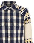 DSquared2 - "HYBRID CHECK DRAWSTRING SHIRT" Flannel and Knit
