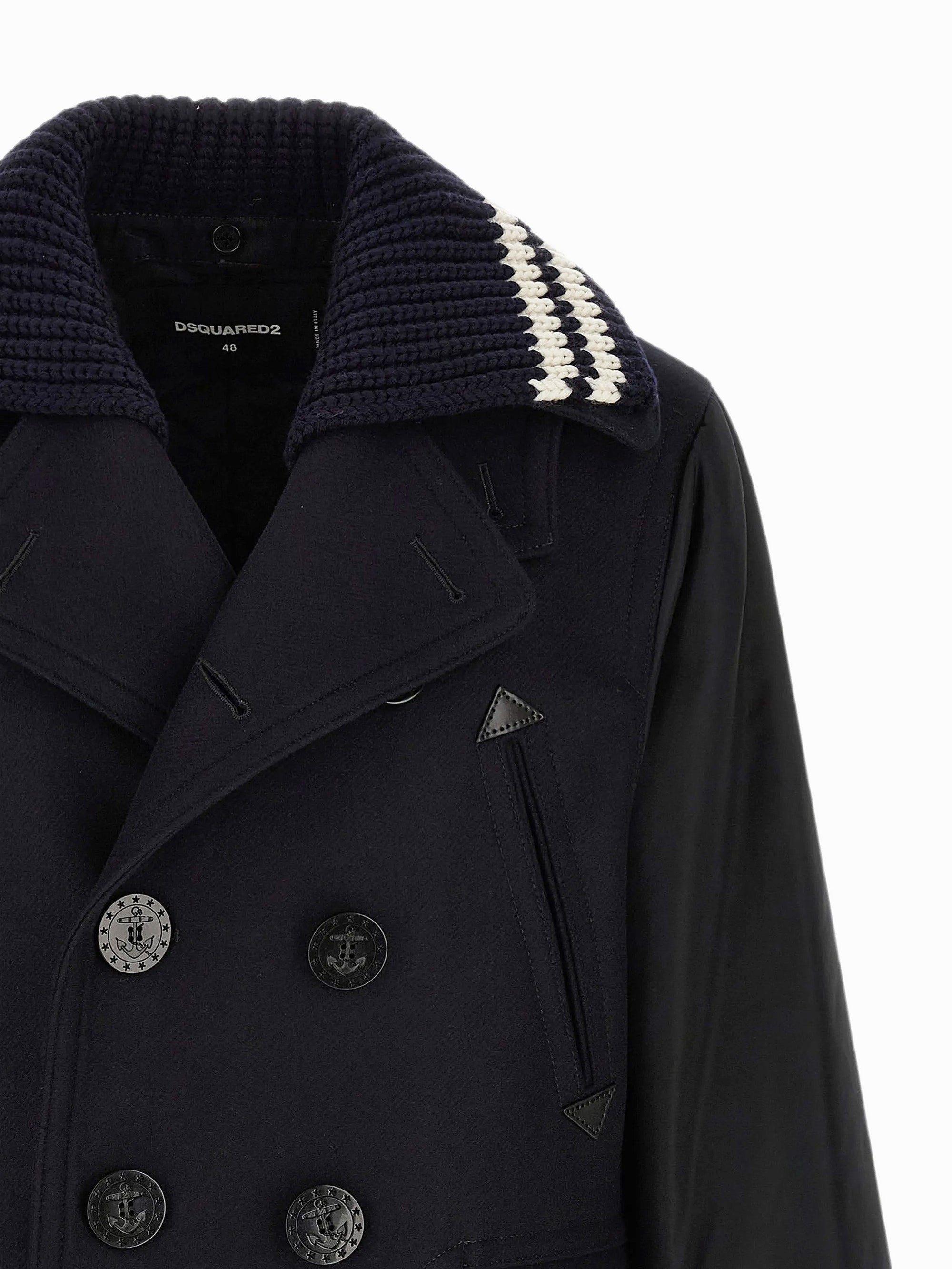 DSquared2 - "HYBRID DOUBLE BREASTED PEACOAT" in Midnight