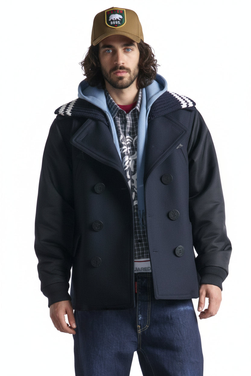 DSquared2 - "HYBRID DOUBLE BREASTED PEACOAT" in Midnight