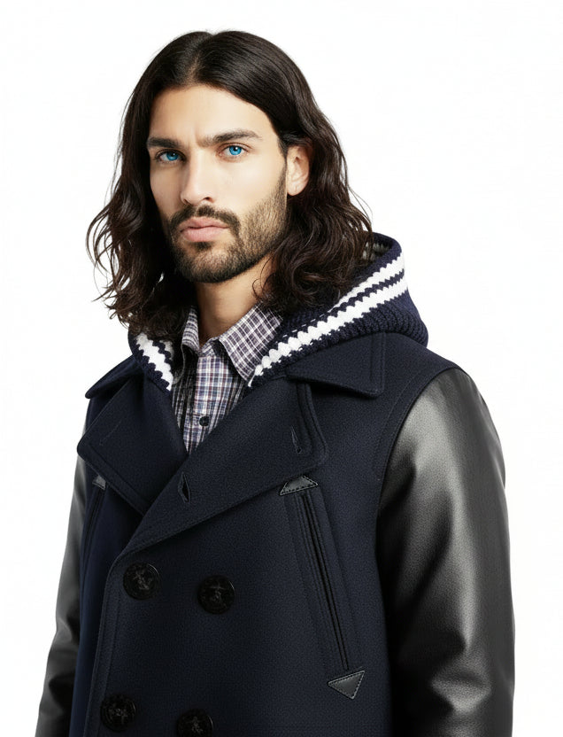 DSquared2 - "HYBRID DOUBLE BREASTED PEACOAT" in Midnight