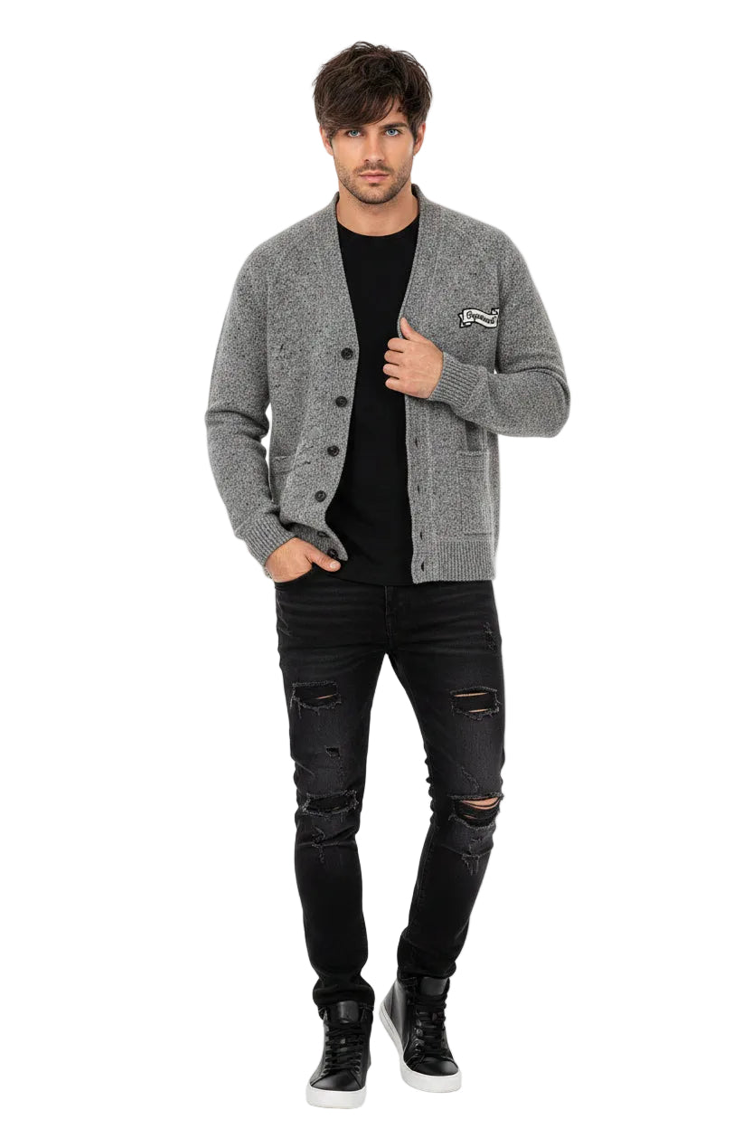 DSquared2 - "KNOP YARN CARDIGAN" in Multi Grey Knit