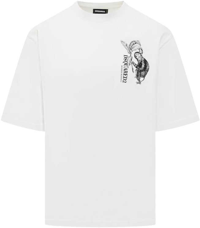 DSquared2 – Monkey Business T-shirt in White