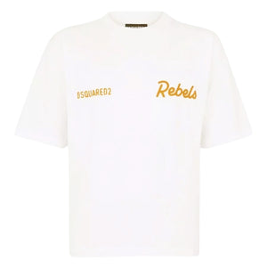 DSquared2 - "REBELS" Embroidered T-shirt in White