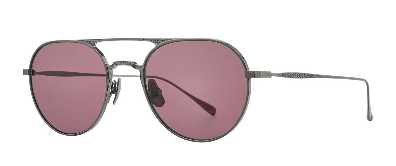 Garrett Leight BLUE - "BENNY J" Sunglasses with Obsidian Titanium Frames and Semi-Flat Pure Violet Frames