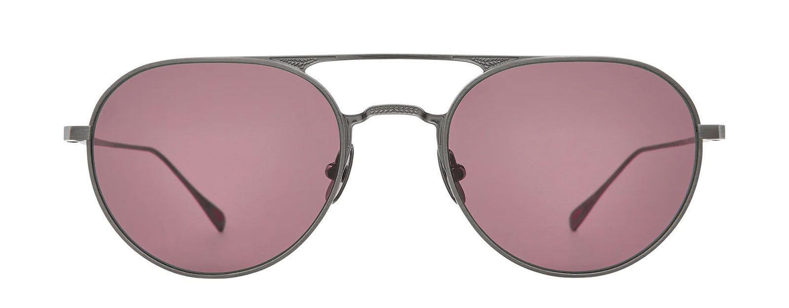 Garrett Leight BLUE - "BENNY J" Sunglasses with Obsidian Titanium Frames and Semi-Flat Pure Violet Frames