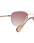 Garrett Leight - "CLUBHOUSE II" Sunglasses with Rose Gold Frames and Plum Gradient Lenses
