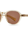 Garrett Leight - "CASILLAS" Sunglasses with CHAMPAGNE Crystal Frames with Semi Flat Pure ROSEWOOD lenses