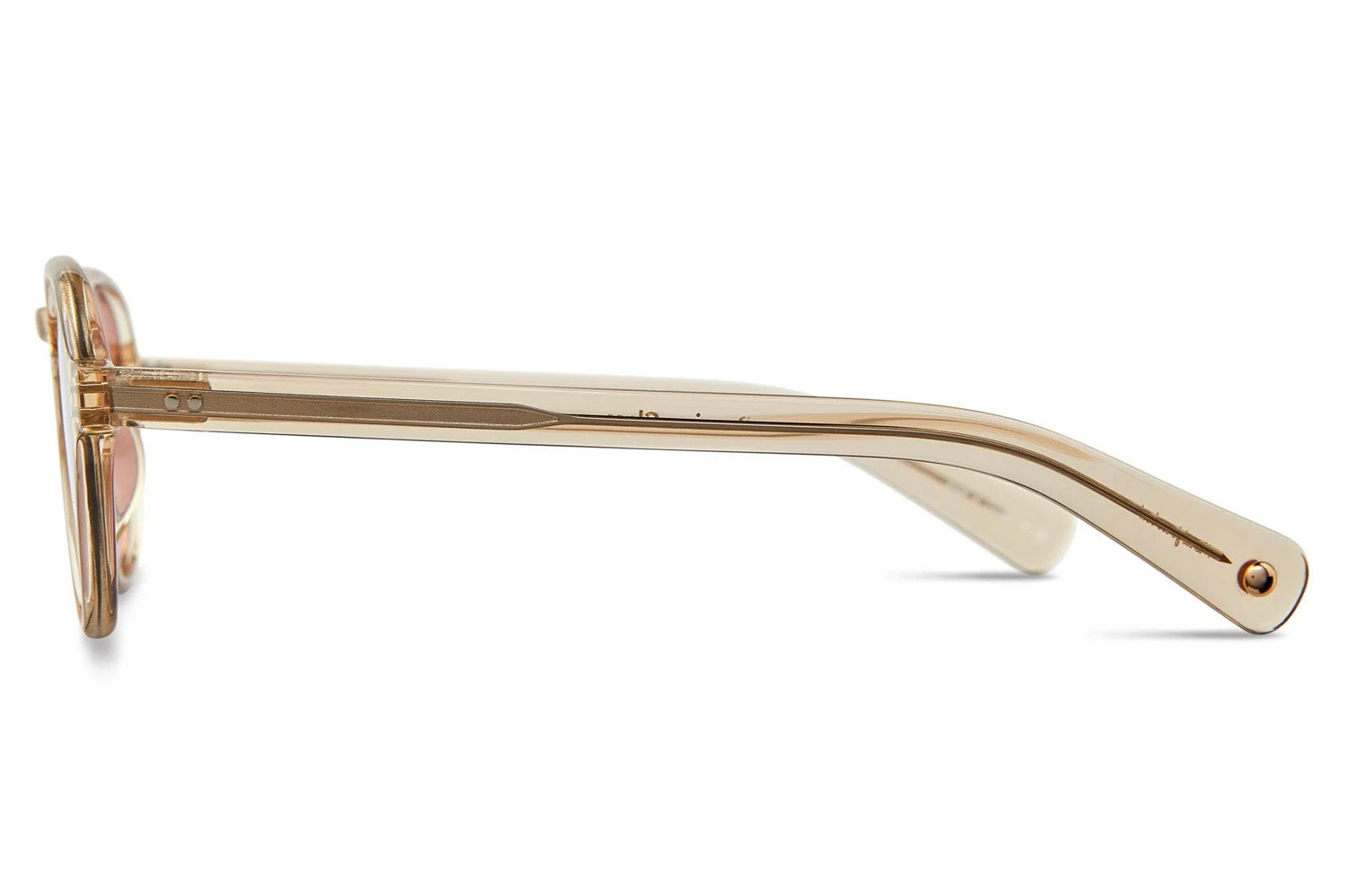 Garrett Leight - "CASILLAS" Sunglasses with CHAMPAGNE Crystal Frames with Semi Flat Pure ROSEWOOD lenses