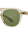 Garrett Leight - "HARDING" Sunglasses with Brew Crystal Frames with Semi-Flat Pure Green Lenses