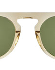 Garrett Leight - "HARDING" Sunglasses with Brew Crystal Frames with Semi-Flat Pure Green Lenses