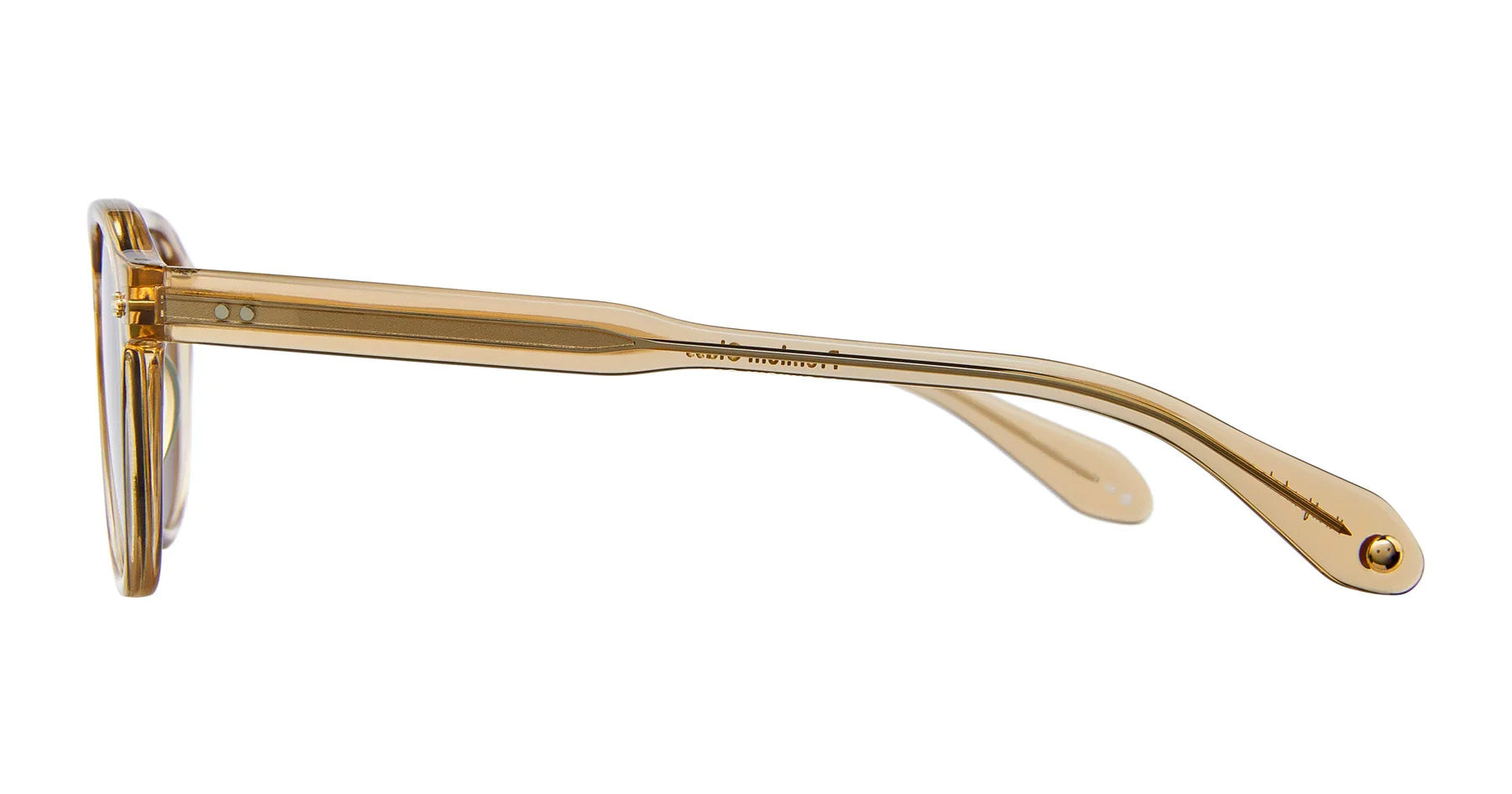 Garrett Leight - "HARDING" Sunglasses with Brew Crystal Frames with Semi-Flat Pure Green Lenses