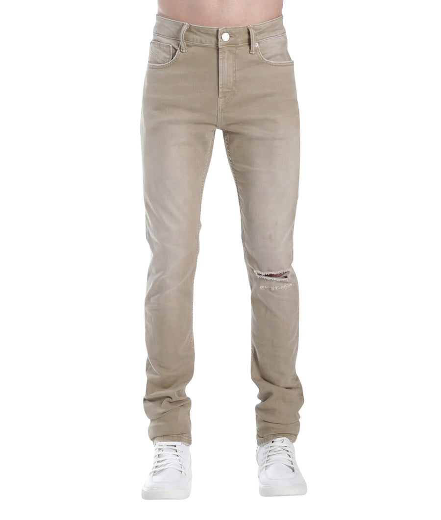 HVMAN – Strat Skinny Distressed Jeans in Khaki