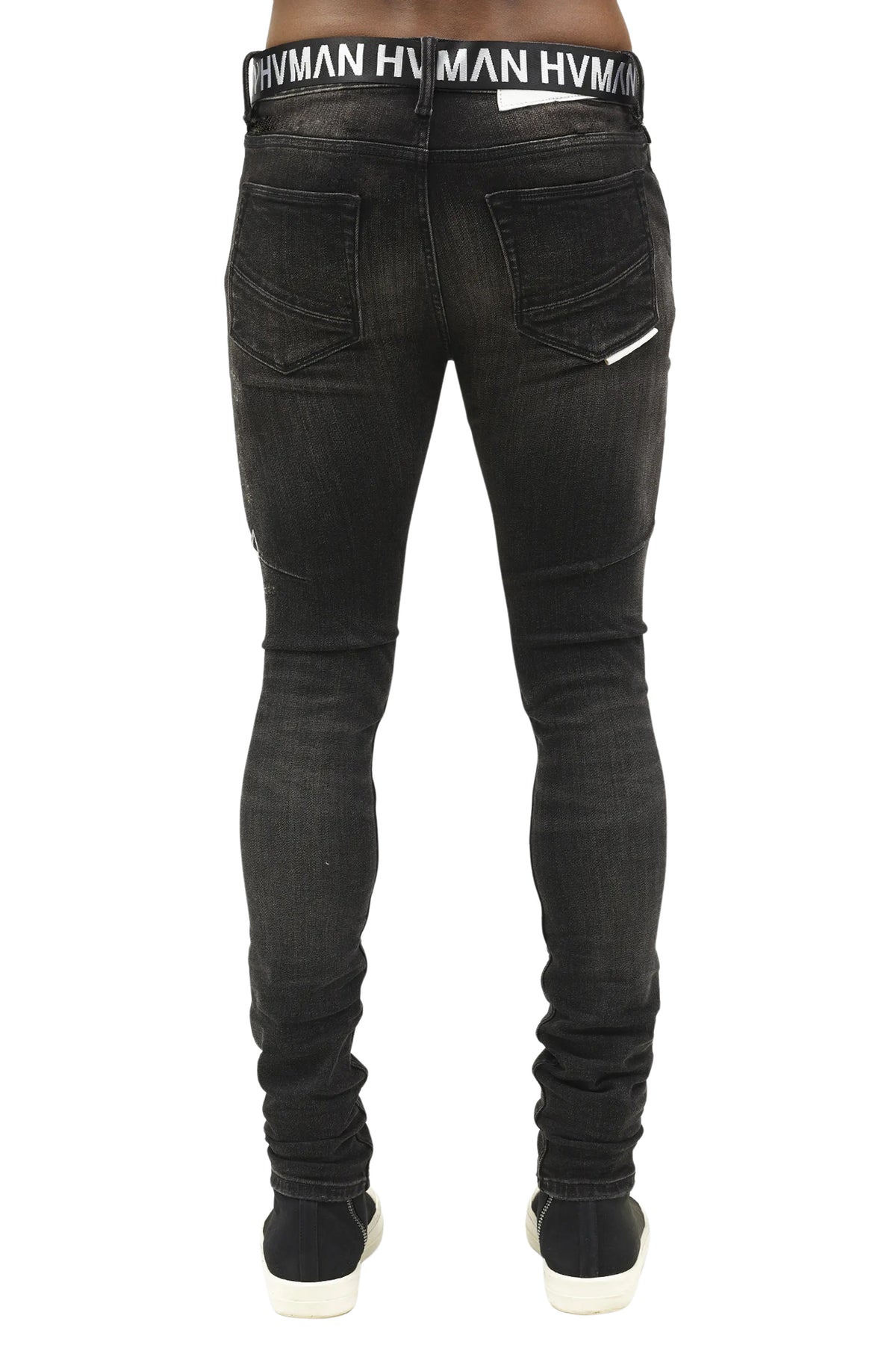 HVMAN - "STRAT" Black Shale Super Skinny Jeans