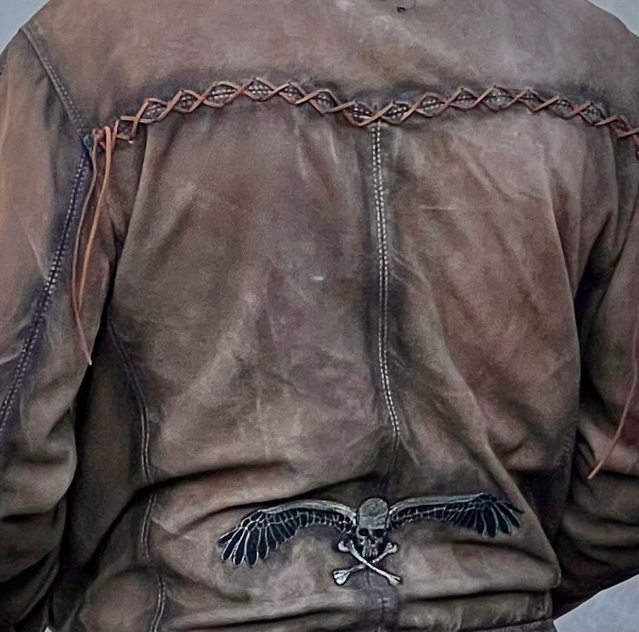 COWBOYS &amp; DEMONS- &quot;SAHARA&quot; Leather Jacket in Faded Brown