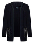 John Richmond - "CHARIX" Long Studded Cardigan in Black