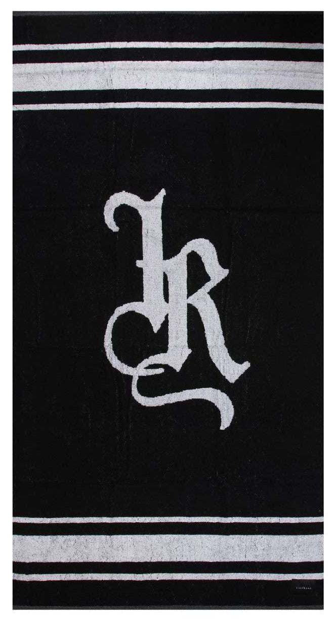 John Richmond – Jorn Beach Towel in Black and Silver