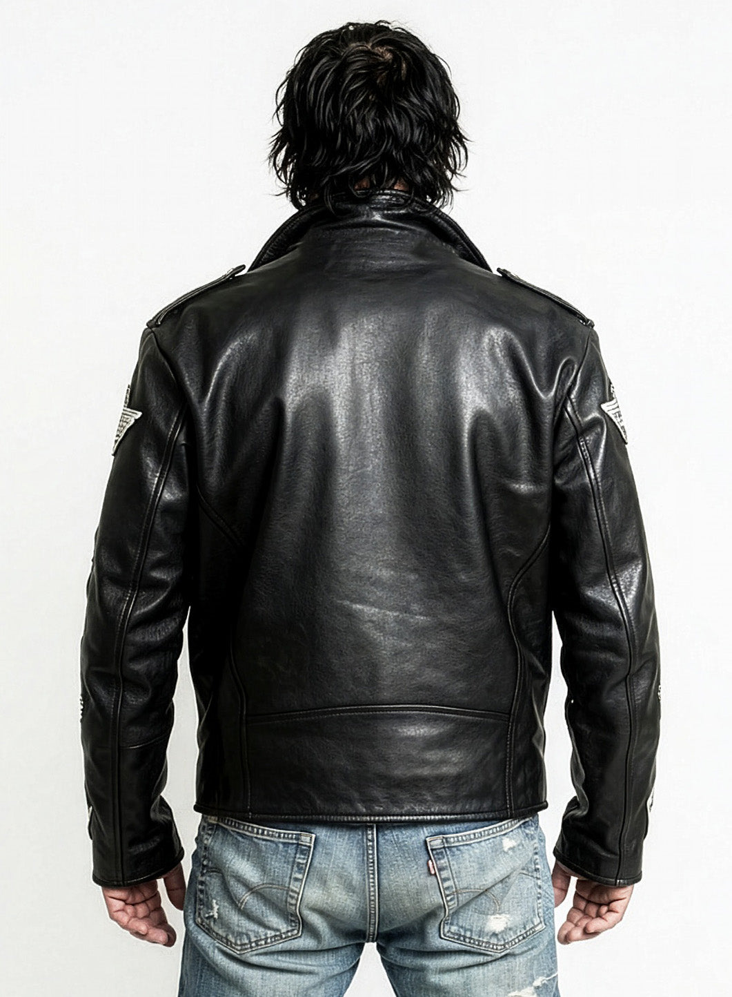Men's John Richmond - "NOMAD" Lamb Leather Jacket in Black