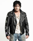 Men's John Richmond - "NOMAD" Lamb Leather Jacket in Black