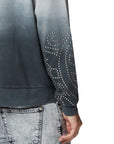 John Richmond - "ORNIK" Gradient Grey Hoodie with Metal Accents