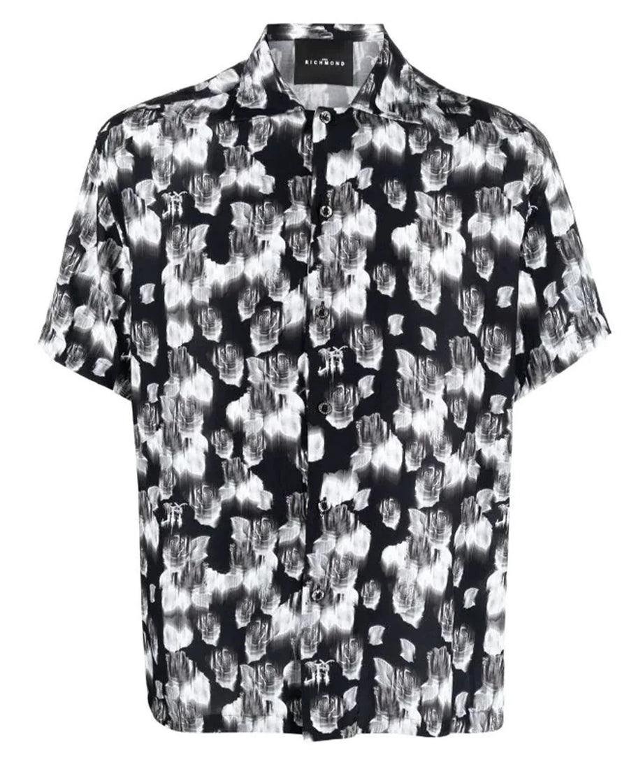 Men's John Richmond - "ROSES & RICHMOND" Short Sleeved Shirt