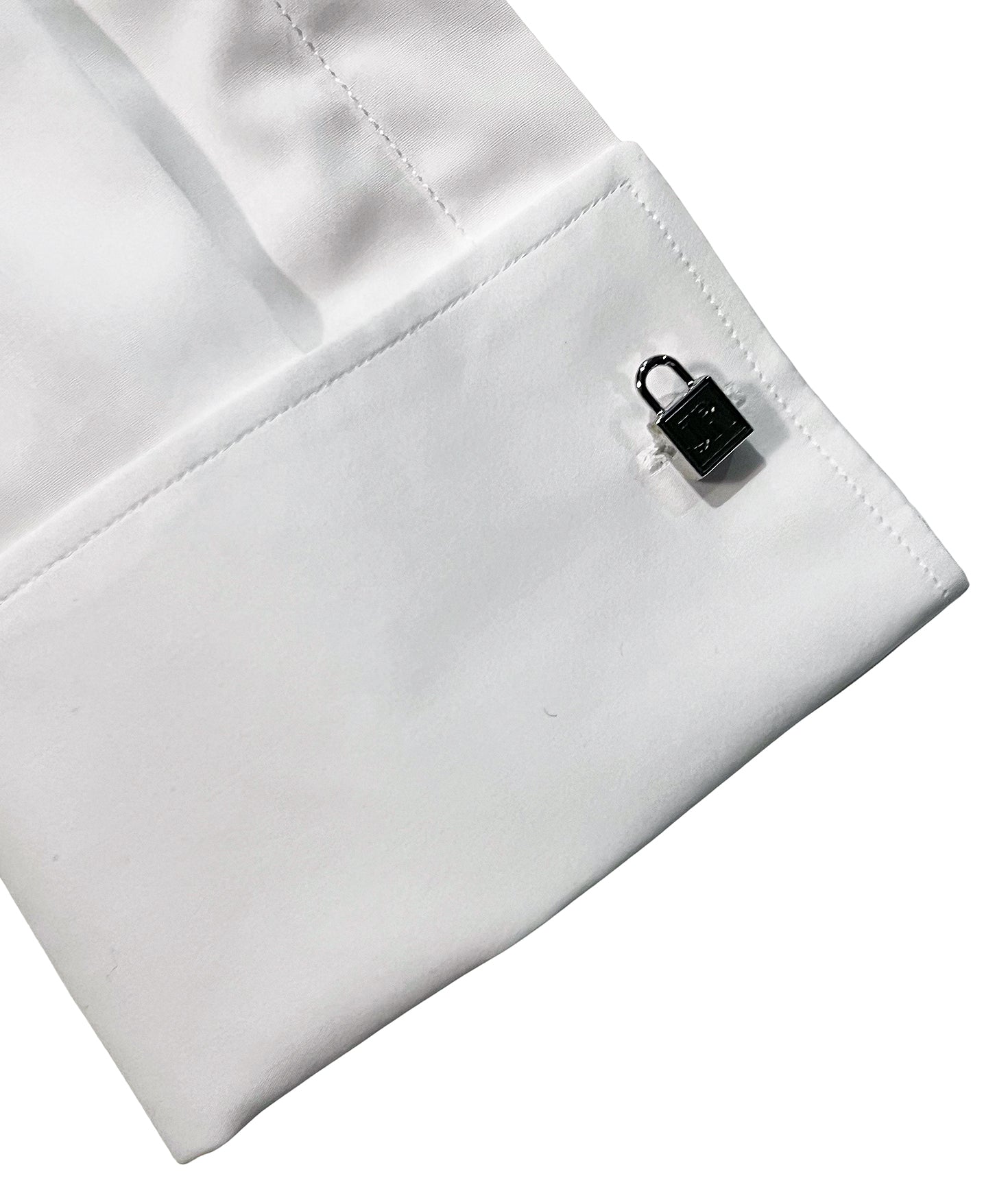 Men&#39;s John Richmond - &quot;INGION&quot; Dress Shirt w/Lock Cuff Links in White