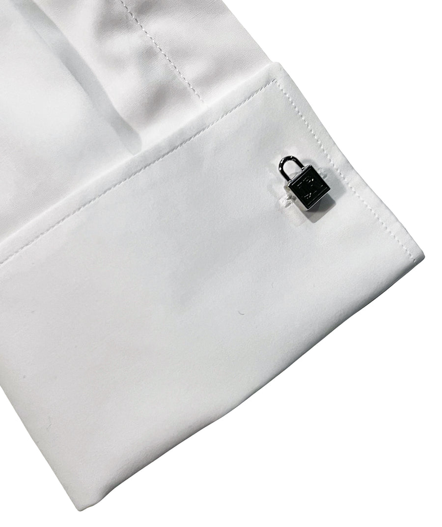 Men's John Richmond - "INGION" Dress Shirt w/Lock Cuff Links in White